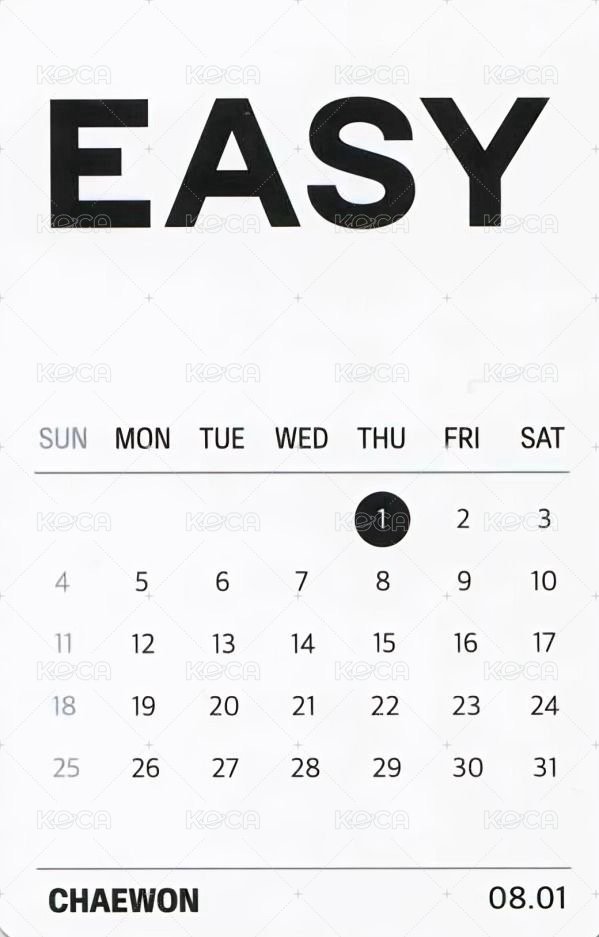 EASY yes24 特典卡 預售 背面