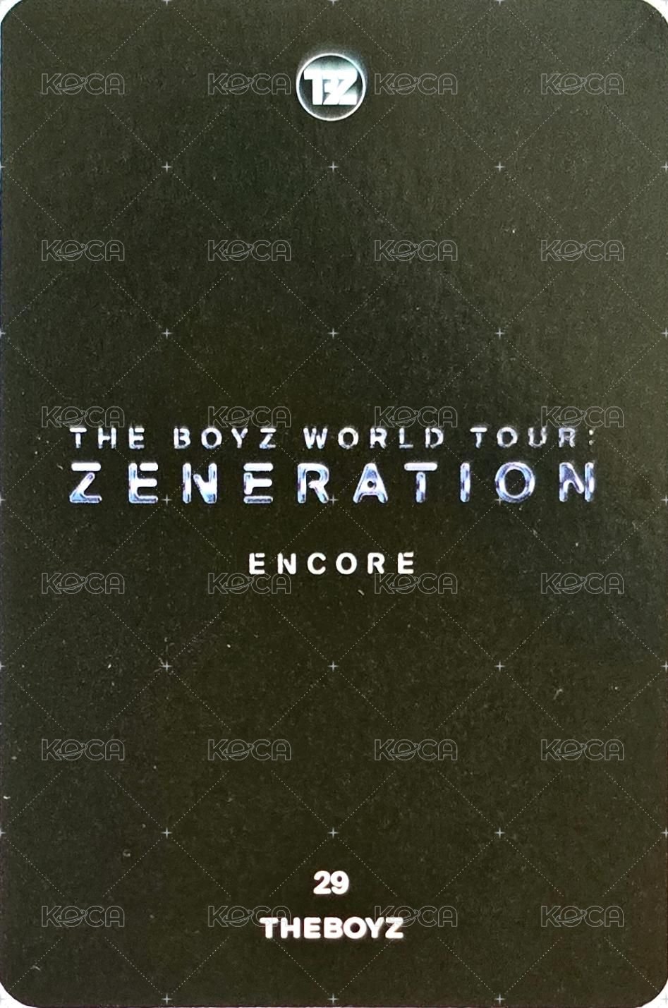 THE BOYZ 2ND WORLD TOUR : ZENERATION – ENCORE 隨機卡  背面