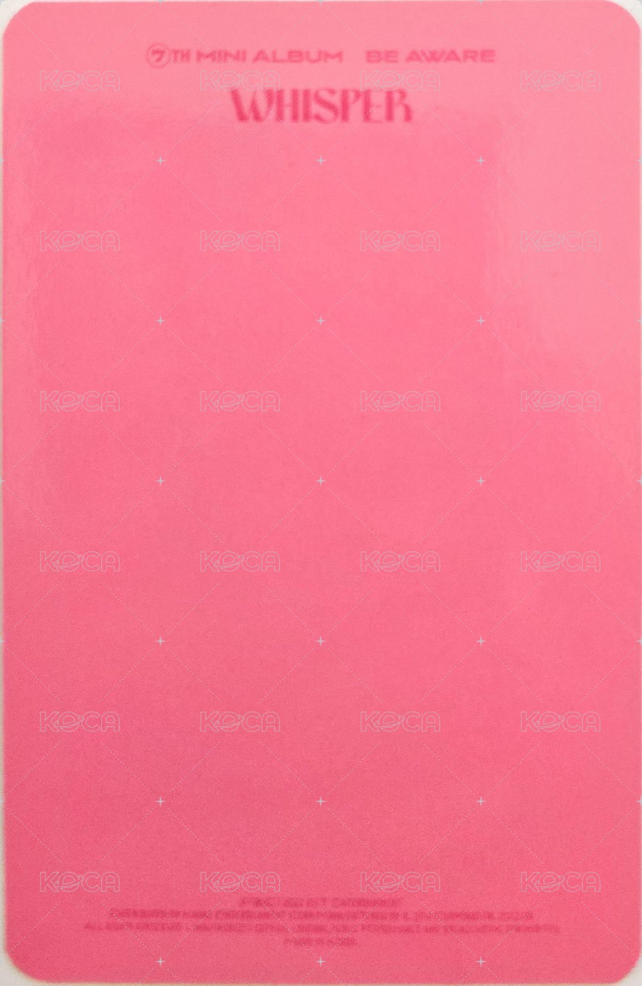 BE AWARE 專輯卡  背面