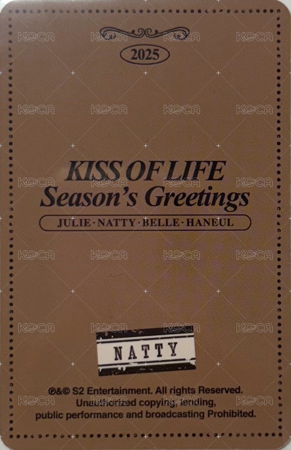 25年曆 wm 線上 簽售卡  背面