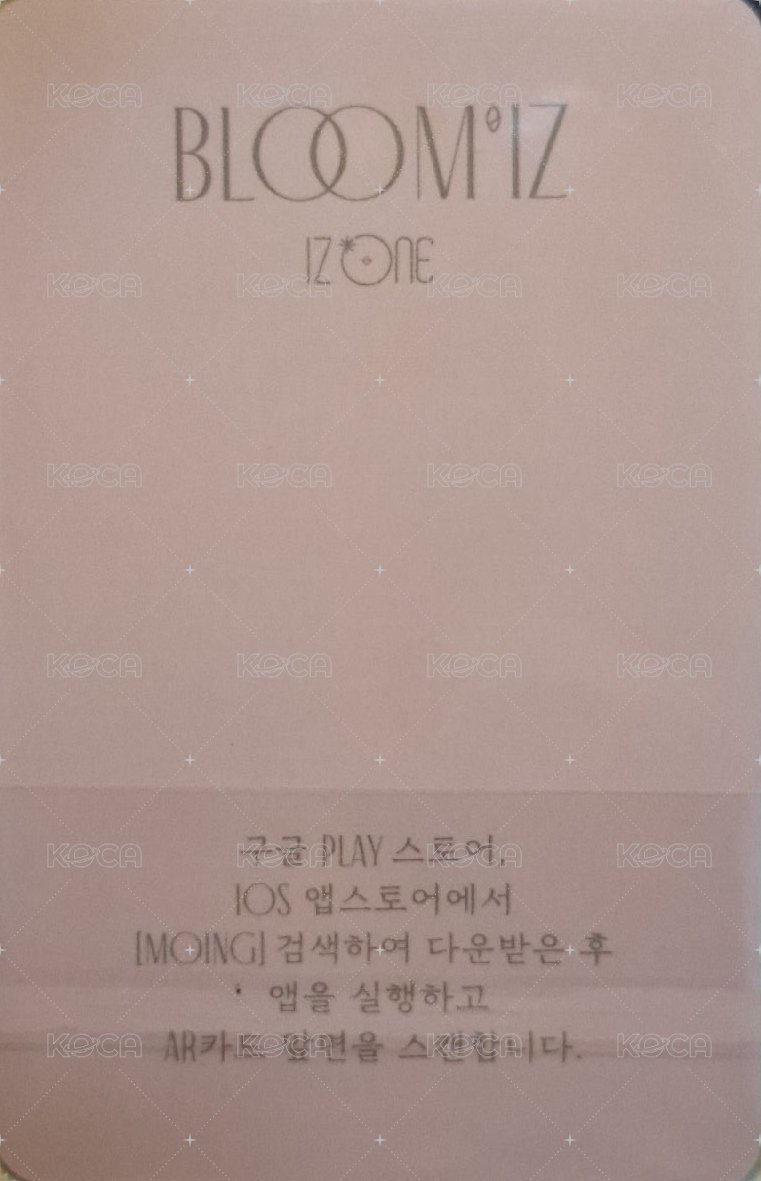 BLOOM*IZ 專輯卡  背面