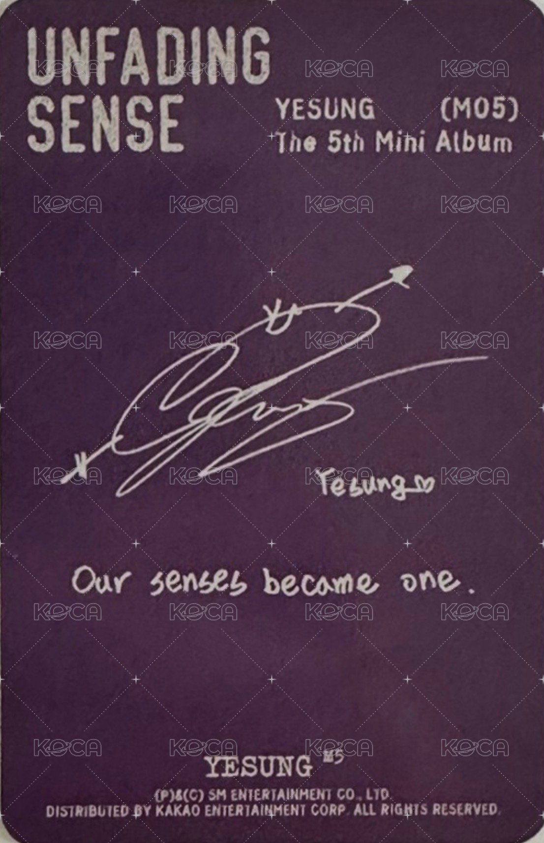 迷五 專輯卡 Special Ver. 背面