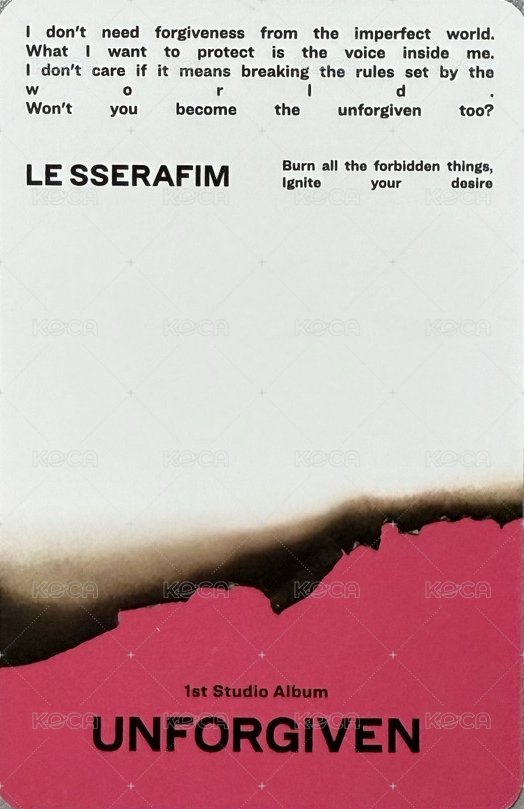 UNFORGIVEN 蝦皮 KMStore 1.0 簽售卡  背面