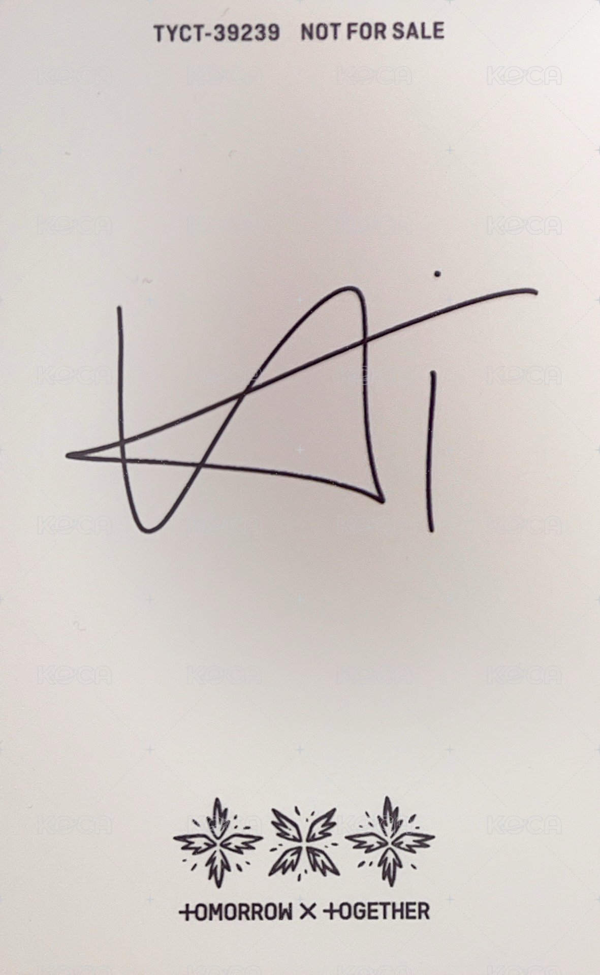 CHIKAI 誓い 專輯卡 ｜hueningkai 背面