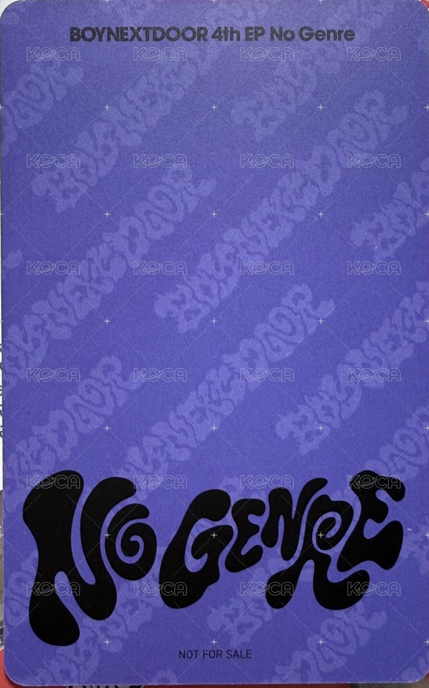 No Genre 環球 pb 特典卡  背面