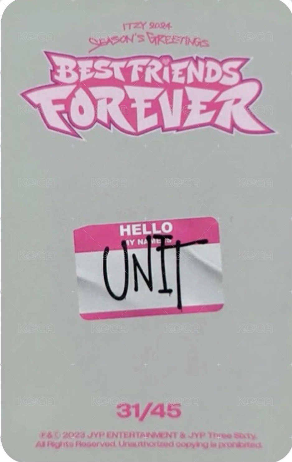 2024年曆 隨機卡 分隊卡 背面