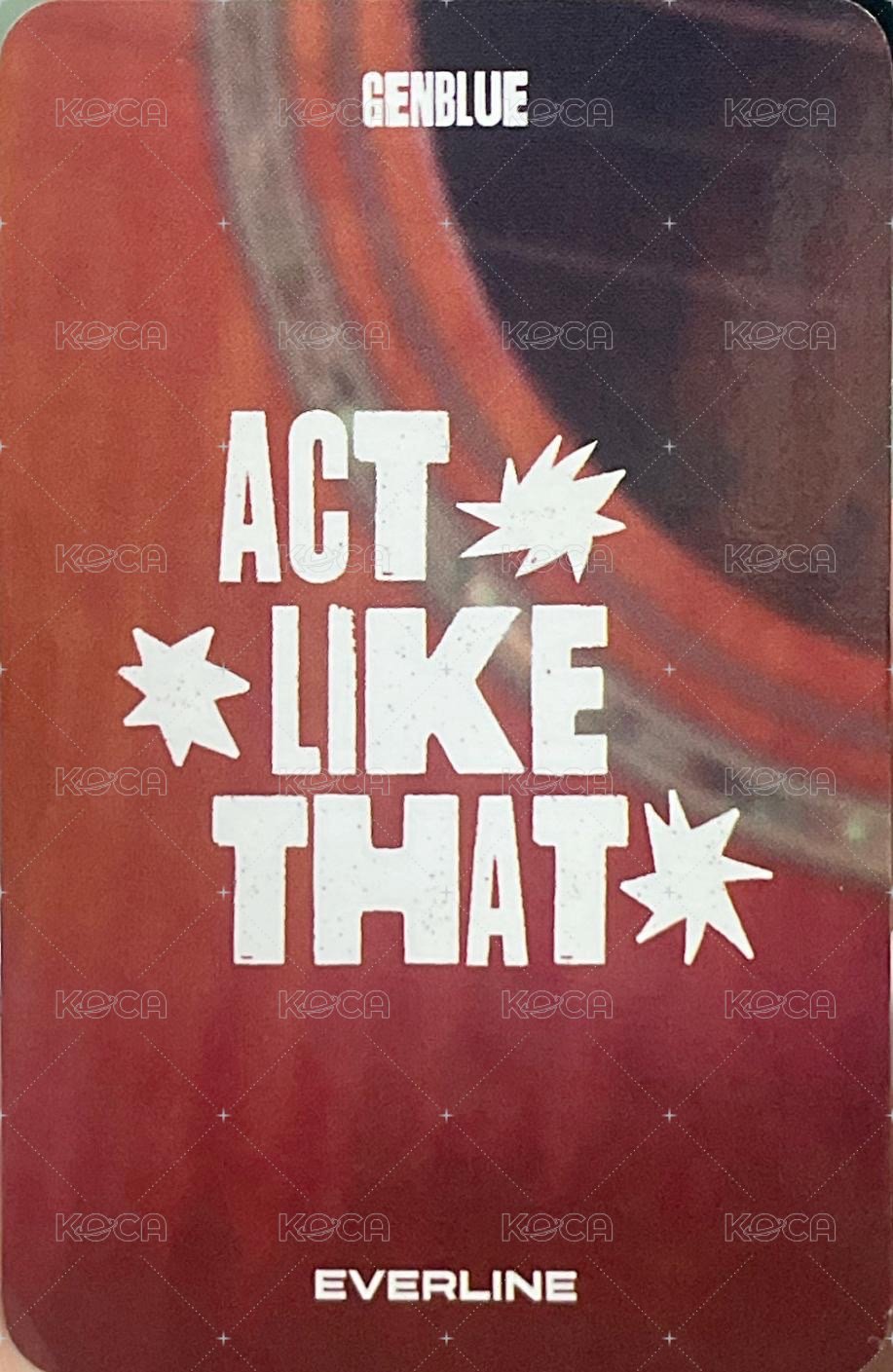 1st EP Album - ACT LIKE THAT el 2.0 線下 簽售卡 얼꾸 ver. 背面