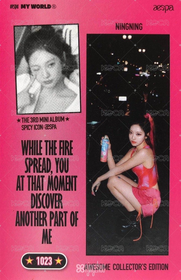 MY WORLD 專輯卡 zine spicy寧 背面