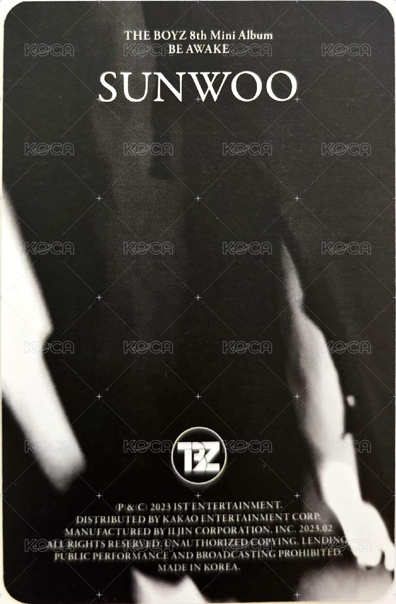 BE AWAKE 專輯卡  背面