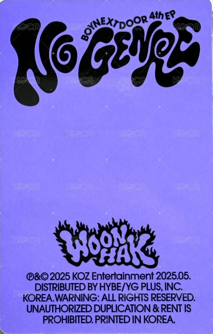 No Genre 專輯卡 No Matter ver.6 背面